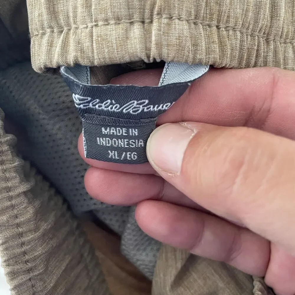 Eddie Bauer Performance Shorts Lightweight Gorpcore Tan Brown Men's Size XL